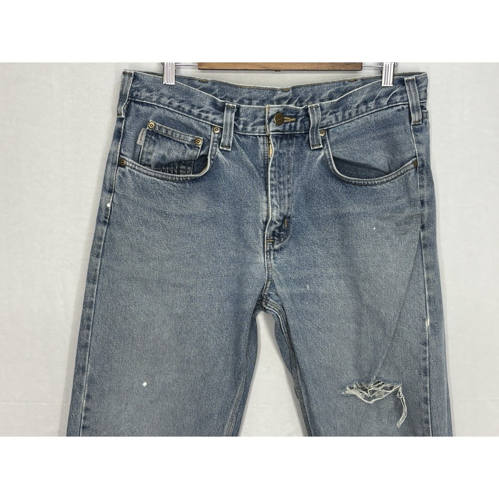 Carhartt Men's 34x30 Jeans Straight Traditional Fit Blue Medium Denim B480 DVB